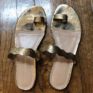 Loeffler Randall gold sandals - like new. Size 7.5